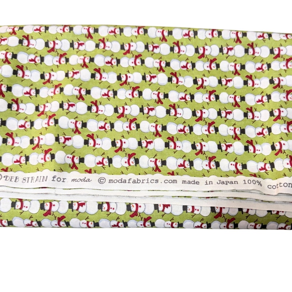 Moda Share the Joy Deb Strain Snowman Fabric 3 Yards Christmas Cotton OOP Craft
